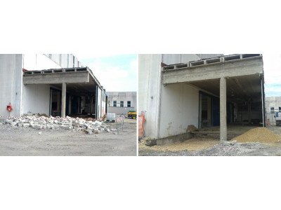 Demolizione corpo di fabbrica, scavo e ripristino all’interno dei fabbricati 
